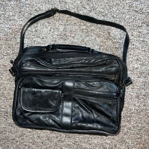 Leather quilted laptop/business bag with handle/shoulder strap